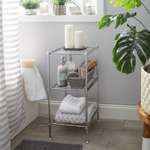 ชั้นวางของในห้องน้ำแบบตั้งพื้น 3 ชั้น ทำจากโครเมียม - Product Image 3