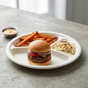Assiette ronde biodégradable de 12 pouces avec quatre compartiments pour les repas à emporter, la rentrée scolaire et l'usage quotidien - Product Image 2