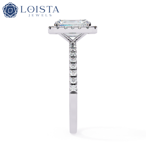 Anillo de compromiso LOISTA con diamante de corte esmeralda, diamantes naturales de platino, joyería clásica para mujer con certificado GIA - Product Image 3