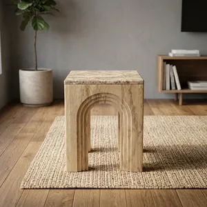 Handmade <b>Rustic</b> Wood <b>Side</b> <b>Table</b> With Woven Base Modern Living Room Furniture - Product Image 4