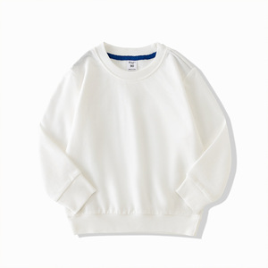 เสื้อสเวตเชิ้ตเด็กสั่งทำพิเศษ ผ้าฝ้าย 100% คอกลม แขนยาว สีพื้น เสื้อผ้าเด็กขายส่ง รับผลิตแบบ OEM - Product Image 1