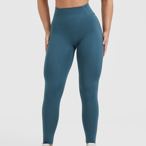 New Women's <b>Leggings</b> Knitted Soft Tummy Control Exercise Gym Wear Yoga Pants <b>Seamless</b> Snagging Resistance Knee-Length 2027 - Product Image 2