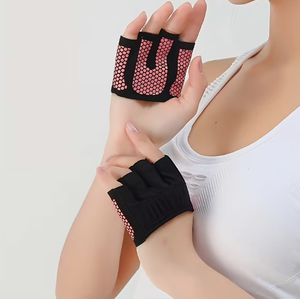 Breathable <b>Half</b> Finger Gym Gloves Pink Mesh Non <b>Slip</b> Weight Lifting Training Gloves Unisex Fitness Equipment - Product Image 3