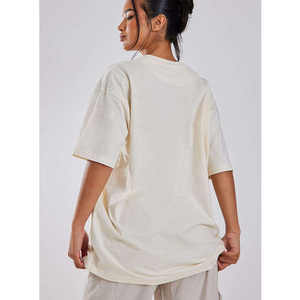 Camiseta Corta de Manga Corta para Mujer, Estilo Casual, Ecológica, Corte Regular, Hombros Caídos, 100% Algodón - Product Image 2