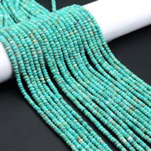 Cuentas facetadas de turquesa de Arizona, cuentas de turquesa natural de 3.5-4.5 mm, 13 pulgadas, cuentas de piedras preciosas de turquesa azul para hacer joyería - Product Image 5