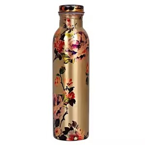 Lightweight Pure <b>Copper</b> <b>Bottle</b> with Ayurveda Health Benefits Direct <b>Drinking</b> Leak-Proof Joint-Less for Tours - Product Image 4