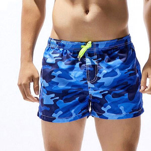 Shorts de Baño para Hombre, Azul Camuflaje, Secado Rápido, Cintura con Cordón, Casuales, con Bolsillos - Product Image 5
