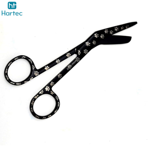 Ciseaux à pansements manuels en acier inoxydable 5,5 pouces, couleur noir et argent, durables, antidérapants, légers, ciseaux chirurgicaux Lister - Product Image 2