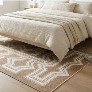 Alfombra Moderna Geométrica de Yute Rectangular de Tejido Plano Antideslizante para Sala de Estar, Decoración Beige y Blanca con Patrón de Pelo Fino para Suministro al por Mayor - Product Image 3