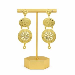Wholesale Fashion <b>Earrings</b> 14K 18K 24K <b>Gold</b> Plated Dubai Style <b>Dangle</b> <b>Earrings</b> African & Turkish Design <b>Gold</b> Filled <b>Earrings</b> Set - Product Image 1