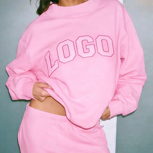 Sudadera Oversize de Mujer Gris Oscuro con Logo Estampado, Cuello Redondo, Manga Larga, Estilo Casual Urbano y Deportivo, Venta al por Mayor OEM ODM - Product Image 5
