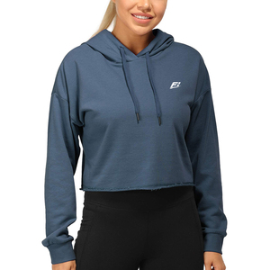 OEM Custom Women's Crop Pullover Sweatshirt Hoodies Regular Fit <b>French</b> Terry Long Sleeve Casual Autumn Wear Embroidery Logo USA - Product Image 2