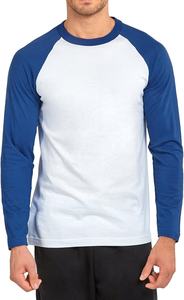 Personnalisé Propre Logo Hommes de Haute Qualité Coton Polyester Imprimé à Manches Longues Raglan T-Shirt OEM Personnalisé - Product Image 5