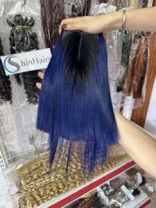 Ombre Blue Bone Straight Raw Hair 100% Cabello humano vietnamita para mujeres negras Estilos con precio al por mayor barato - Product Image 5