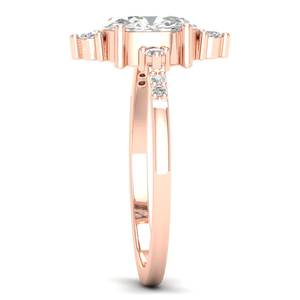 Anillo de compromiso REYES de moissanita de corte ovalado de alta calidad de 1.36 quilates en oro macizo de 14K, joyería fina certificada por GRA para mujer - Product Image 3