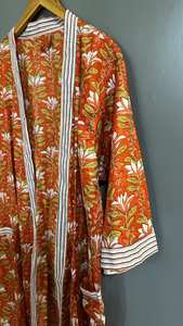 Boho Bridal Dressing Gown Floral Cotton Kimono Robe Elegant Comfortable Women Robe - Product Image 4