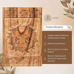 Wholesale Wooden Cremation Urn Manufacturer Elegant Wooden Urn for Human Cremation Ashes Decorative Wooden Funeral Urn - Product Image 5
