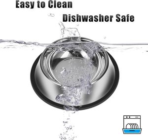 Customizable 400ml Non-Skid Stainless Steel Bowl <b>Feeder</b> Rubber Base Portable Design Dishwasher Safe Easy Clean Unbreakable <b>Cat</b> - Product Image 6