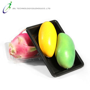 Caja de embalaje rectangular para frutas y verduras, bandeja para servir verduras de grado alimenticio de Model-130E-Black, sin tapa - Product Image 2