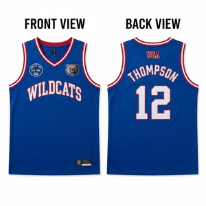 Camiseta de Baloncesto sin Mangas de Malla de Primera Calidad, 180 g/m², Impresión Digital, 100% Poliéster, Secado Rápido, Azul, Logotipo del Equipo Personalizado - Product Image 1