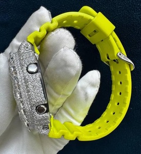 Reloj Moissanite Amarillo Neón, Estilo Hip Hop, Joyería con Incrustaciones de Diamantes, Reloj para Hombre VVS1 - Product Image 2
