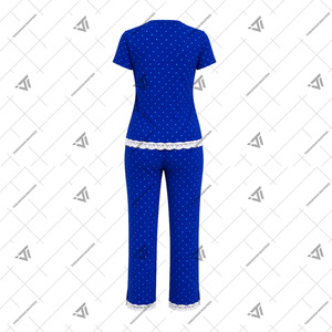 Vêtements de sororité grecque Zeta Phi Beta en gros, ensemble de pyjama pour femmes à pois avec bordure en dentelle, vêtements de nuit personnalisés, ensemble de détente 2 pièces - Product Image 3