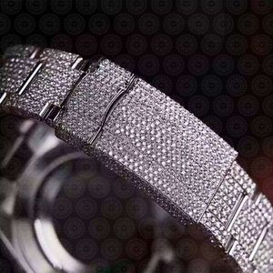 Charm_Jewels Luxury Stainless Steel <b>Watch</b> 40mm Analog Quartz Sapphire Crystal <b>Diamond</b> Bezel Folding Clasp Men - Product Image 5