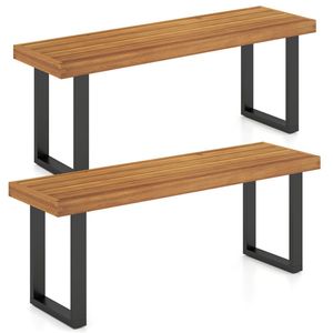 Panca da Giardino/Patio in Legno di Acacia con Capacità di 800 Libbre - Ideale per Hotel e Parchi - Product Image 1