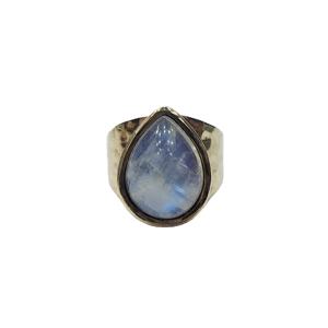 Designer fait à la main 925 bague en argent Sterling larme arc-en-ciel pierre de lune pierre précieuse Vermeil excellente qualité pour les mariages fêtes - Product Image 2