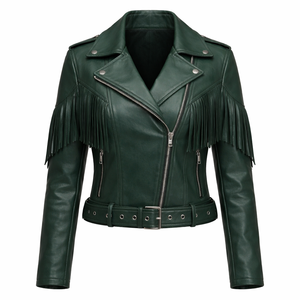 Factory Direct Womens Leather <b>Jacket</b> with <b>Fringe</b> for Wholesale - OEM Custom Options from Manufacturer - Product Image 1