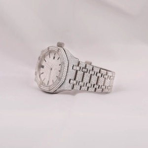 Reloj de Cuarzo Tonneau para Mujer, Oro Rosa, 38 mm, con Incrustaciones de Diamantes, Cristal de Zafiro, Cierre Desplegable Analógico, Correa de Lujo - Product Image 4