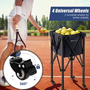 Carrito de Tenis Plegable Ligero con Ruedas y Bolsa Extraíble para Equipo de Entrenamiento - Product Image 6