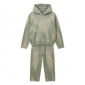 Ensemble de survêtement unisexe de luxe surdimensionné personnalisé, style hip-hop, pour homme, en coton 100%, avec sweat à capuche et pantalon de jogging - Product Image 1