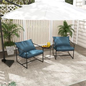 Set di 2 Sedie da Campeggio per Esterni con Seduta Imbottita Extra Large e Cuscini Morbidi, Telaio in Metallo Antiruggine, Capacità 330 LBS - Product Image 2