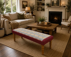 Boho Geometric Kilim Wool Jute <b>Bench</b> Handwoven Upholstered Accent Seat Rustic Bedroom Entryway Custom Size Furniture - Product Image 4