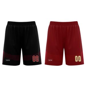 Custom Sublimated Basketball <b>Shorts</b> Red Black Moisture Wicking <b>Polyester</b> Unisex Adult Team Numbers Elastic Waist - Product Image 2