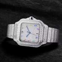 Montre mécanique automatique GFL-Z1211G en acier inoxydable avec moissanite VVS, passe le testeur de diamant, livraison rapide, directement de l'usine