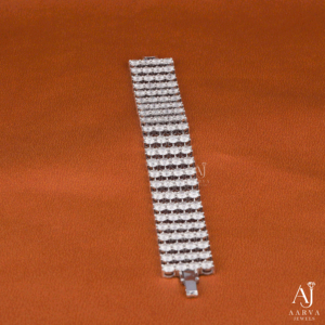 AARVA JEWELS Pulsera de tenis de moissanita con corte brillante y engaste de bisel, plata 925 chapada en rodio, estilo Hip Hop, regalo de lujo para mujer - Product Image 3