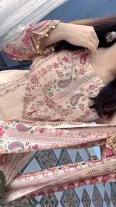 ชุดสัลวาร์ คามีซ ผ้ามัสลินโพลีเอสเตอร์สำเร็จรูป 3 ชิ้น ลายดอกไม้สดใส ชุดอานาร์กาลี กุรตา พร้อมกางเกงขายาว ชุดเดรสยาวสำหรับงานปาร์ตี้ - Product Image 4