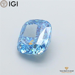 เพชรคุณภาพสูงรับรองโดย IGI รูปทรงคุชชั่น ผลิตด้วยวิธี CVD ขนาด 1.50 กะรัต สีฟ้าสดใส ระดับความสะอาด VS1 เหมาะสำหรับแหวนสวมใส่ประจำวัน - Product Image 4