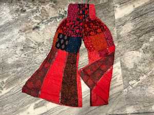 Pantalons palazzo faits à la main, respirants et en patchwork |   Pantalon en coton à taille haute et jambes larges, style bohème hippie pour l'été - Product Image 2
