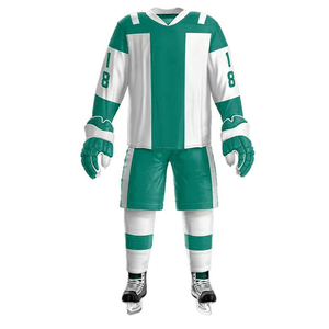 Uniforme de Hockey sobre Hielo Profesional al por Mayor, Cuello con Cordones, Estilo Retro, Logotipo Personalizado Impreso - Product Image 1