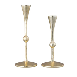 Support de bougie moderne en métal martelé, bougeoir de luxe argenté à facettes, support de bougie conique, bougeoirs sablier minimalistes nordiques - Product Image 3