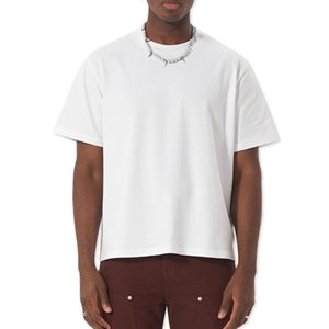 T-shirt pour homme grande taille, été, nouveau, 100% coton, blanc uni, t-shirt décontracté pour homme, col rond, manches courtes - Product Image 2