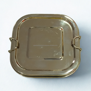 Boîte à lunch de voyage pour adultes en acier inoxydable personnalisée - Triple niveau, étanche, capacité de 650 ml, forme carrée, légère, qualité alimentaire - Product Image 5