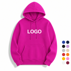 Sweat-shirt à capuche unisexe 100% coton molletonné, coupe classique, couleur unie, avec poche, idéal pour l'automne, logo tricoté sur le devant - Product Image 3