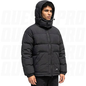 Blouson matelassé surdimensionné personnalisé pour homme – Manteau d'hiver décontracté matelassé à capuche en poly-duvet de haute qualité – Vente en gros OEM – Imperméable et chaud - Product Image 1