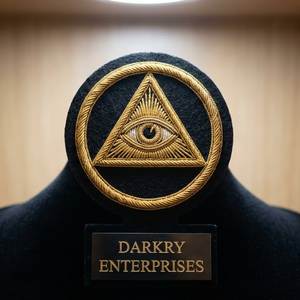 Parche Bordado Personalizado Hecho a Mano con Hilo de Bullion para Insignia Masónica, Compás Triangular y Estrella, de Fieltro Azul para Blazer, Venta al por Mayor - Product Image 6