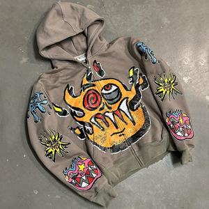 Sudadera con capucha negra para hombre de la mejor calidad, con estampado gráfico de monstruo de dibujos animados, en varios colores. - Product Image 3