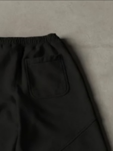 Pantalon de survêtement noir pour homme, taille élastique, cordon de serrage, poches latérales, style décontracté, respirant, mi-lourd, tricoté, pour l'automne - Product Image 6